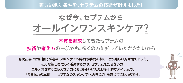 なぜ今、セプテムからオールインワンスキンケア？