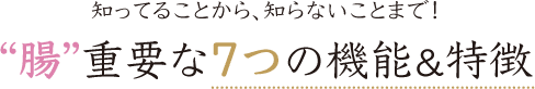 知ってることから、知らないことまで！“腸”重要な７つの機能＆特徴