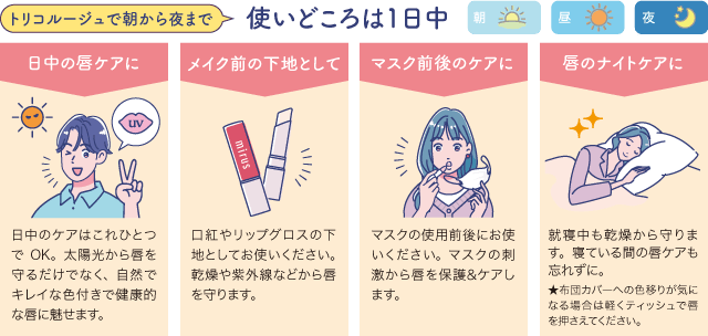 トリコルージュで朝から夜まで、使いどころは1日中