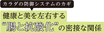 カラダの防御システムのカギ。健康と美を左右する“腸と抗酸化”の密接な関係