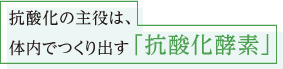 抗酸化の主役は、体内でつくり出す「抗酸化酵素」